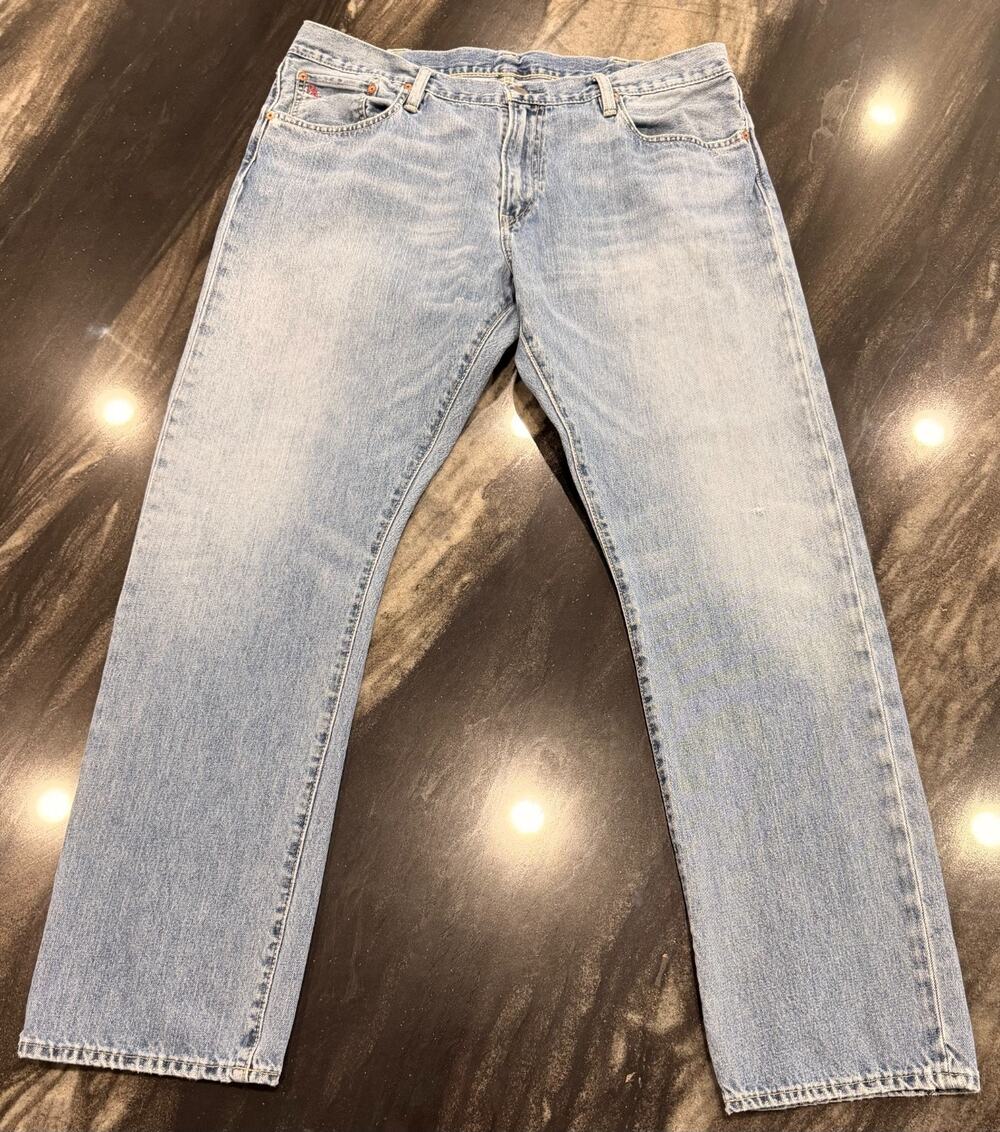 Polo Ralph Lauren Jeans Mens 38x32 Blue Light Wash Classic Fit Straight Denim